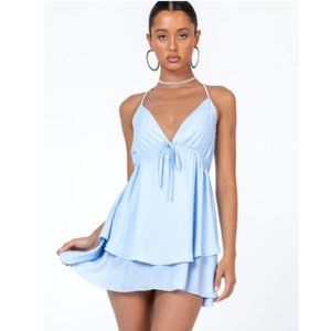Princess Polly Talking About Love Mini Dress in Blue Size US 4 NWT $50